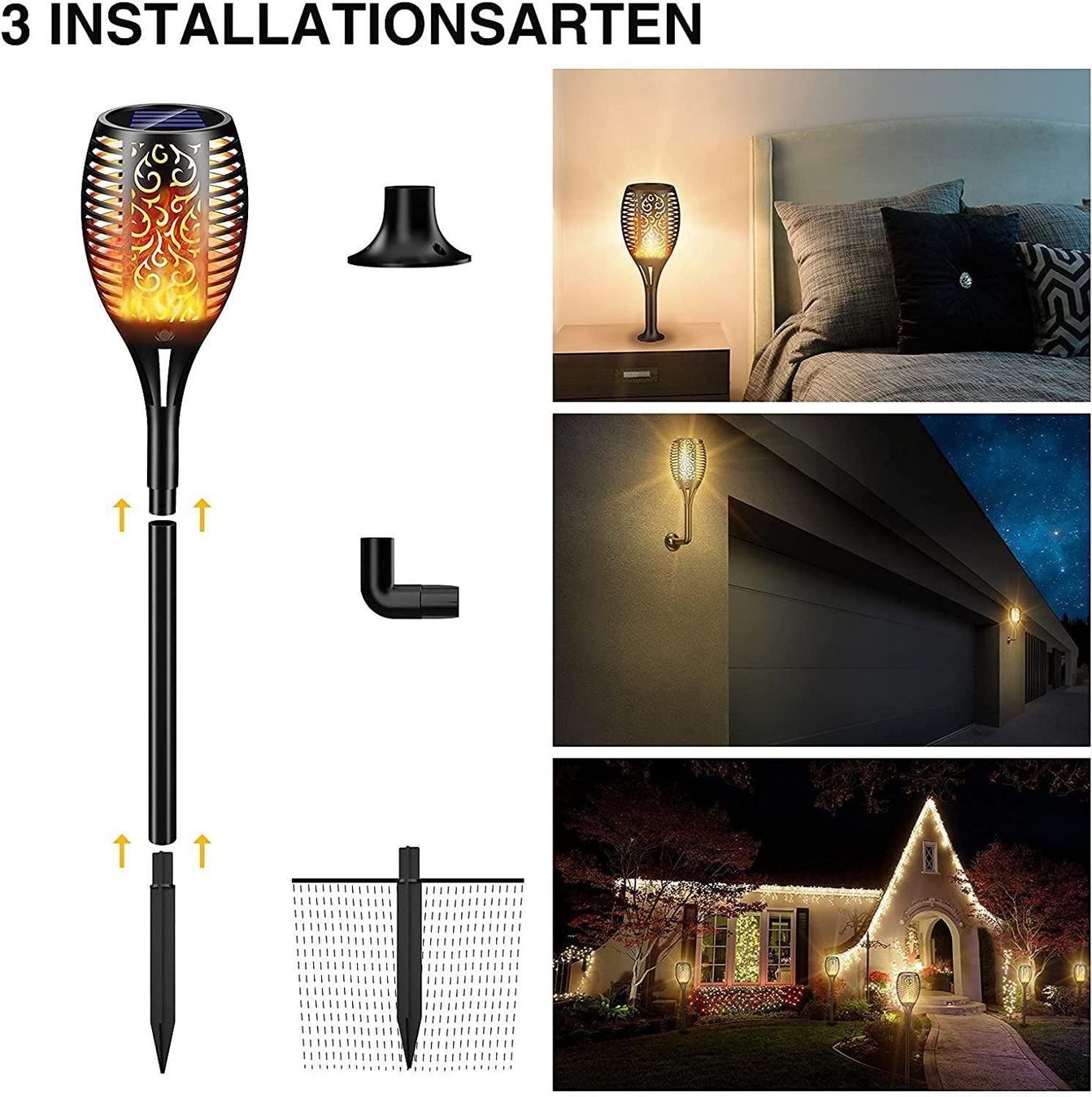 Lampen: 4Stk Solar Fackeln Lampe Solarleuchten – Neu (gemäss Beschreibung) aus Thun von Newnewshop 2