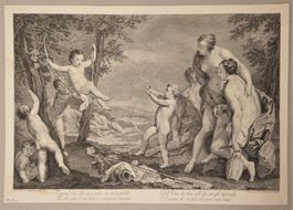Gravure de 1763 - Lazzarini / Wagner - Baccanalia con putti