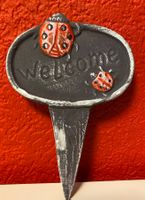 Welcome Gartendeko Schild, Beetstecker mit Marienkaefer🐞...