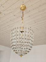 Kronleuchter Kristall Glas Messing oval gebraucht
