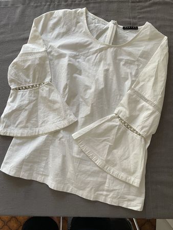 Baumwollbluse von „Sisley“ Gr S weiss