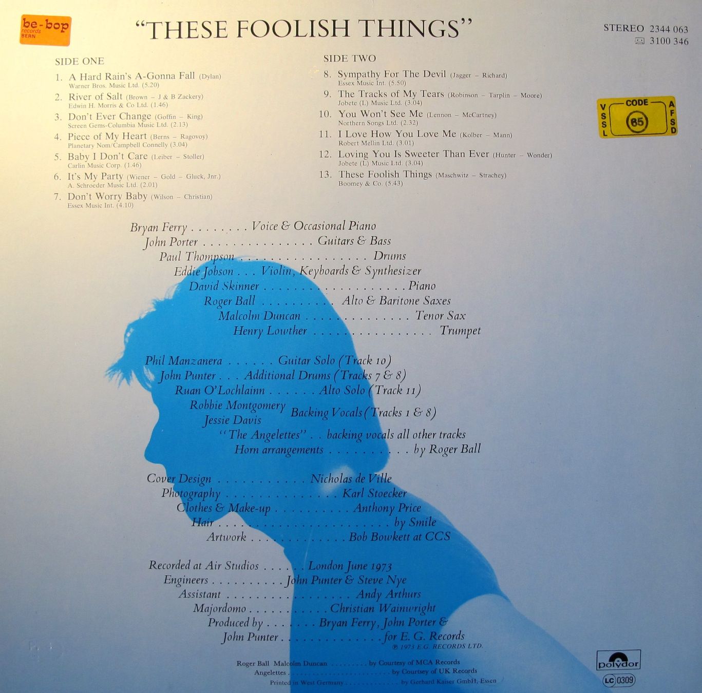 Dischi in vinile: Bryan Ferry - These Foolish Things – Usato da Bern venduto da hippoism 1