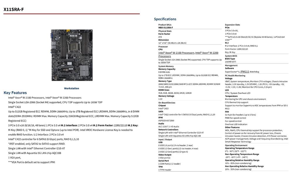 Supermicro Server/Workstation Motherboard X11SRA-F (NEU) | Kaufen auf ...
