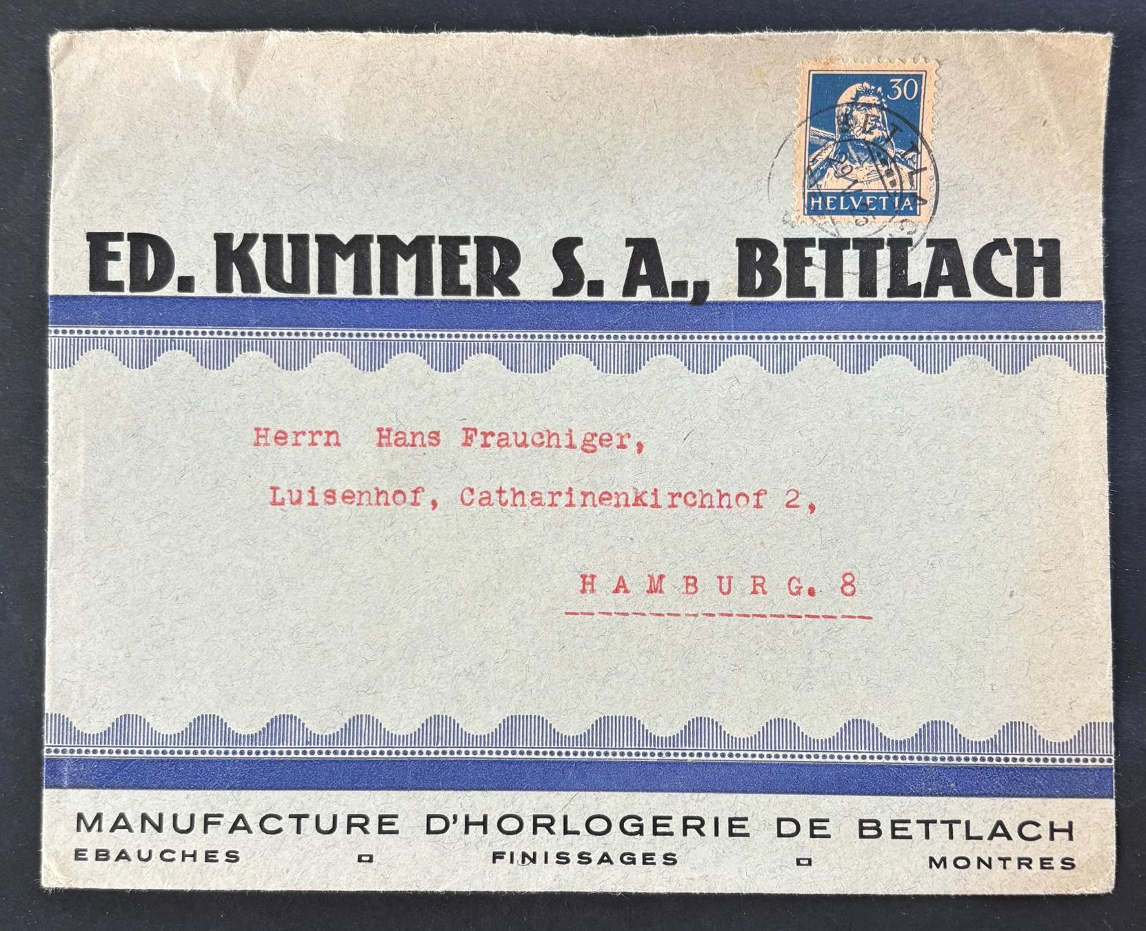 Tutti i francobolli: ED. KUMMER S.A. BETTLACH 1925 – Usato da Ostermundigen venduto da wini63