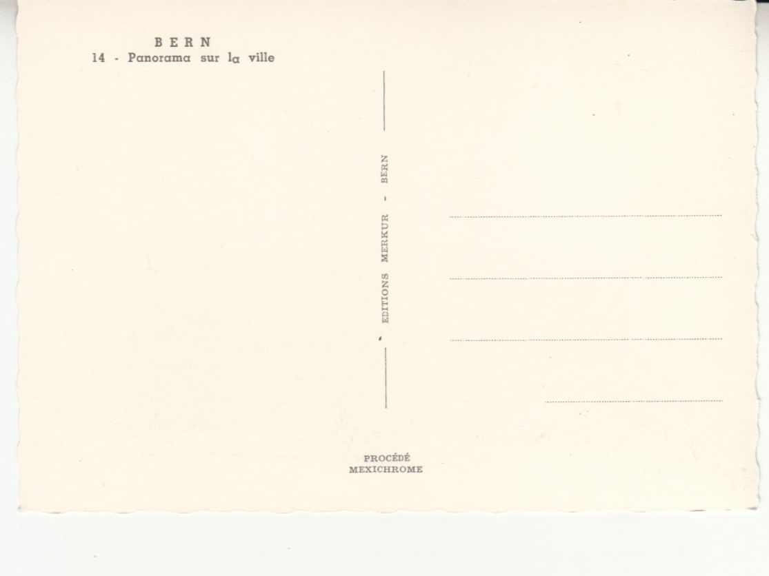 Cartoline postali: Bern Panorama sur la Ville ca. 1960 – Usato da Bürglen TG venduto da StampGraf 1