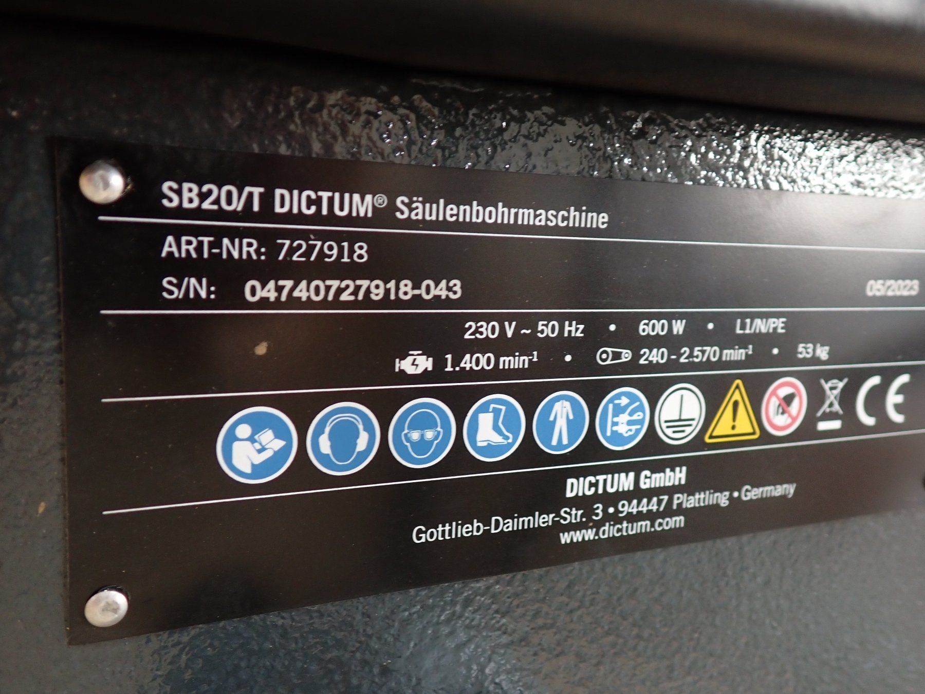 Perceuses: Perceuse à colonne Dictum SB20/T – D'occasion à Ballens par jcd_l6pr 1