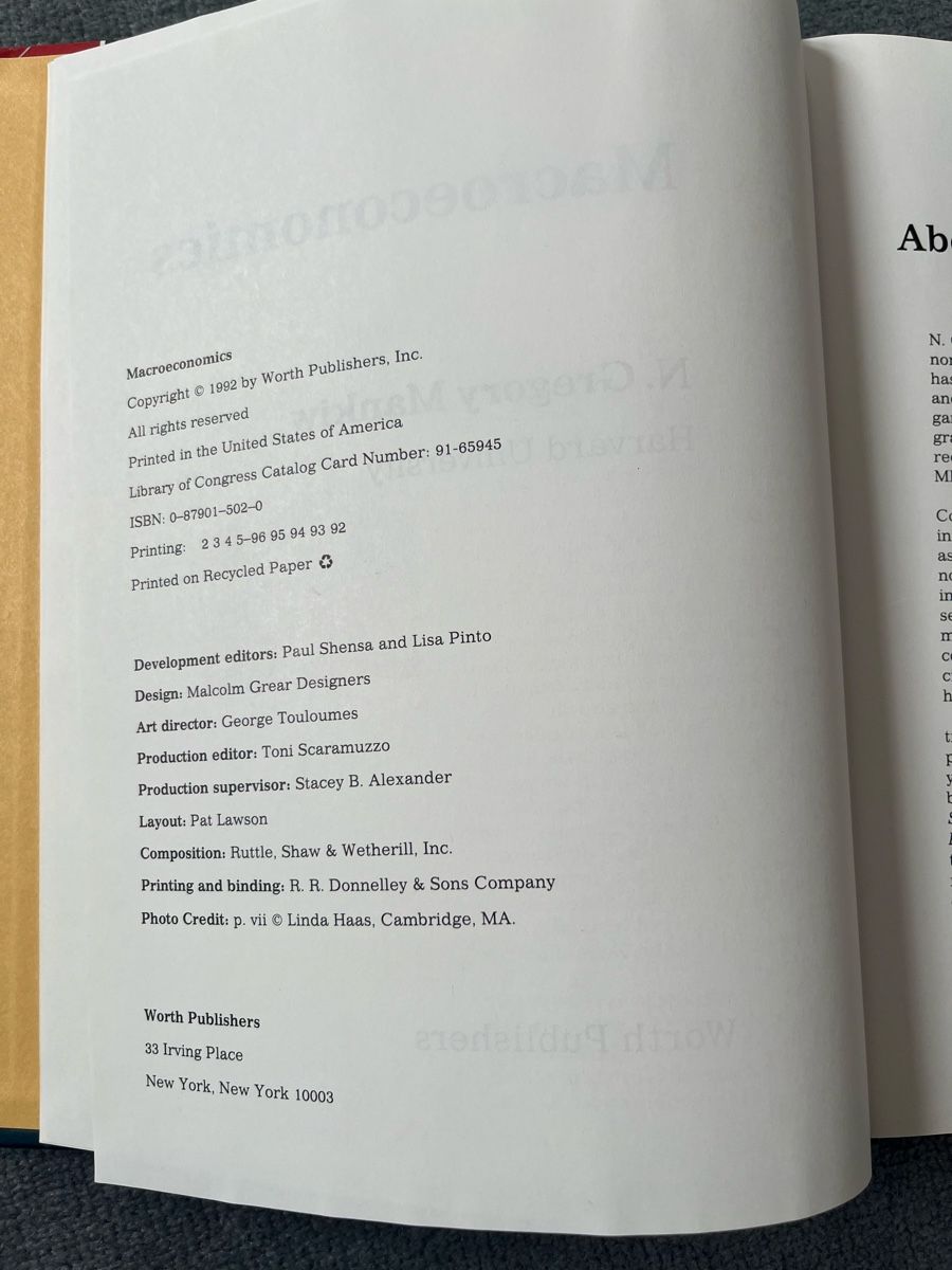 Libri: Macroeconomics, N. Gregory Mankiw – Usato da Bottighofen venduto da gjetzerch 1