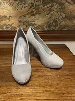 Marco Tozzi Pumps, silber, Gr. 37, neuwertig