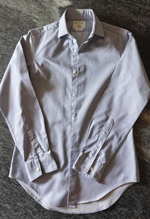TM Lewin Hemd Blau/Weiss Super Fitted Grösse 38/84 Slim Fit
