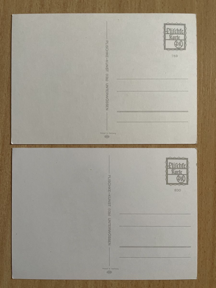 Cartoline postali: 2 Vintage Plischke Kunst Karten, Schattenbild, Postkarte – Usato da Neuhausen am Rheinfall venduto da Arielle55 1