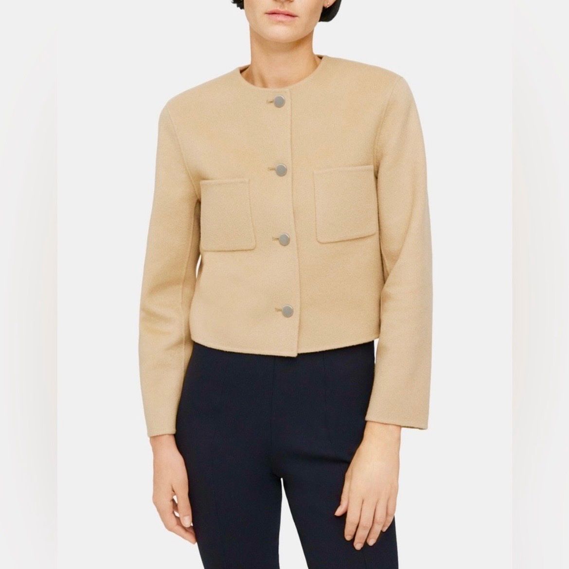 Theory Jacken: Theory New Divide Wool & Cashmere Crop Jacket – Gebraucht aus Münchenstein von B771 2
