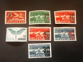 Flugpost F19-F25 mit Falz  *  (E1890)