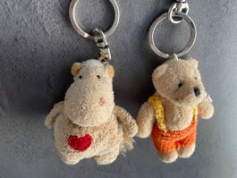 2 Schlüsselanhänger NICI Bär& Nilpferd
