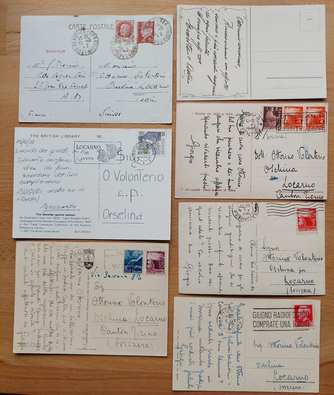 Cartoline postali: Handgeschriebene Postkarten an Ottorino Volonterio – Usato da Obfelden venduto da Foto_Bild_Kunst_Buch 2