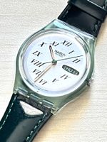 Swatch Uhr Gent mit Lederarmband und Datumsanzeige!