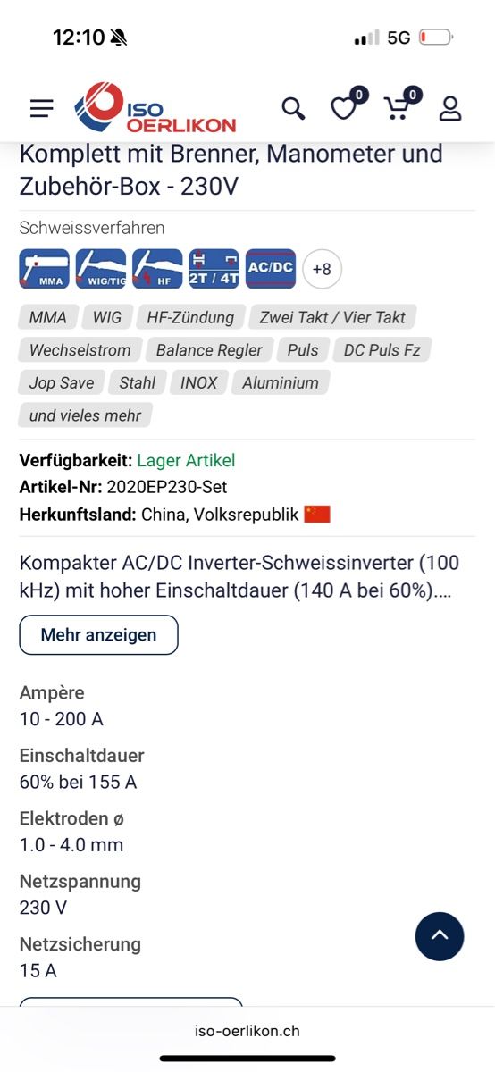 Löten & Schweissen: Schweissgerät – Neu und originalverpackt aus Affoltern am Albis von tme_jp9d 1
