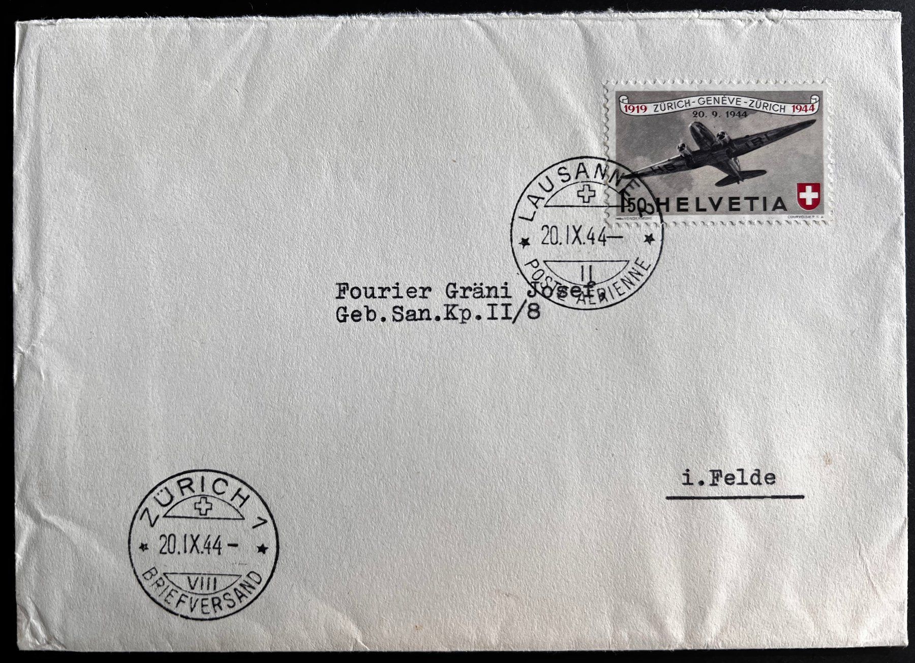 Tutti i francobolli: Flugpostbrief mit F40 SBK 40.- ab 4.- – Usato da St. Gallen venduto da Cheirodon
