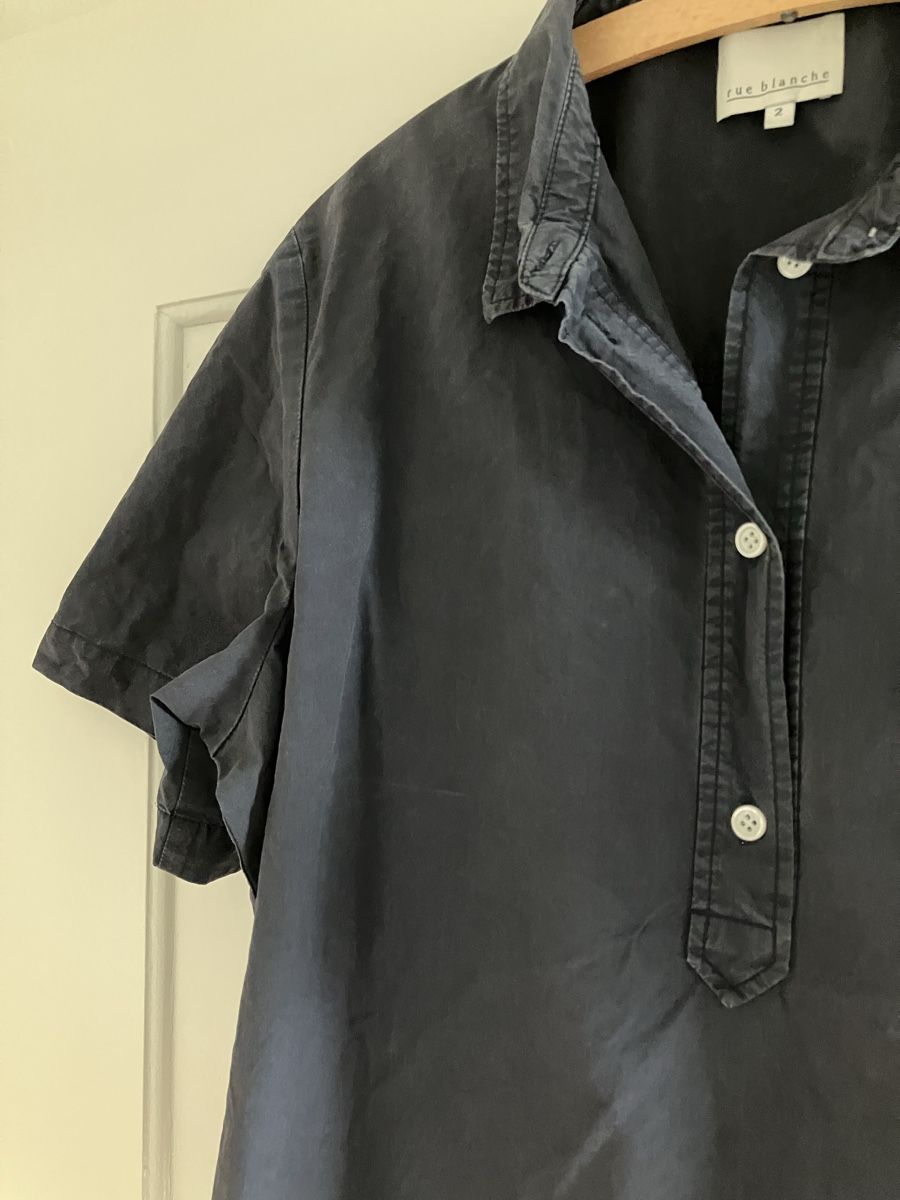 Camicette: 100% Cotton Shirt in Navy Blue – Usato da Zürich venduto da emka00 2
