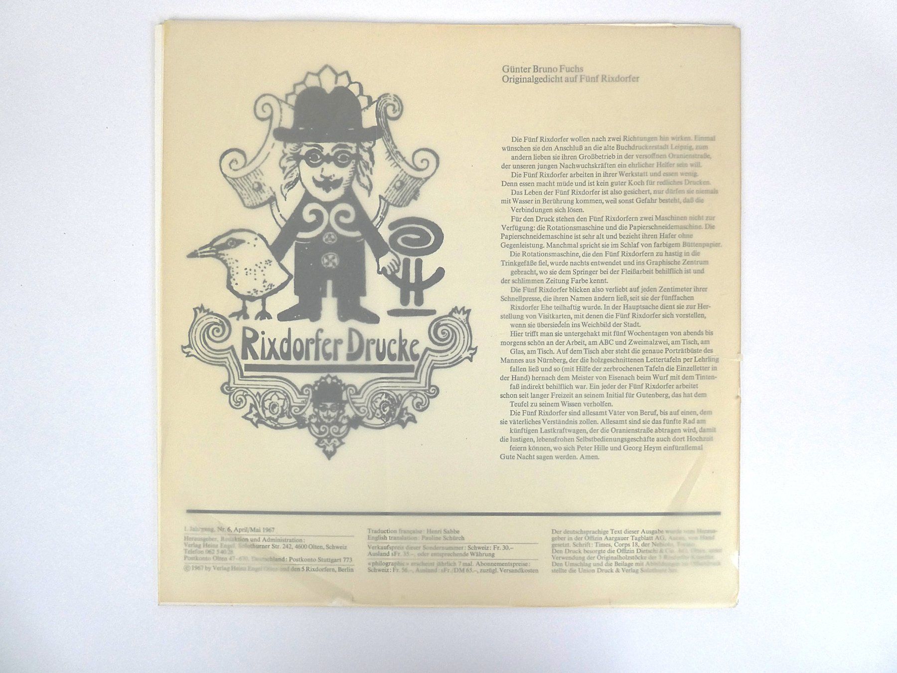 Revues & Magazines: philographic 6 Zeitschrift Sonderedition Rixendorfer Drucke – D'occasion à Urtenen-Schönbühl par Restwert_Schoenbuehl 1