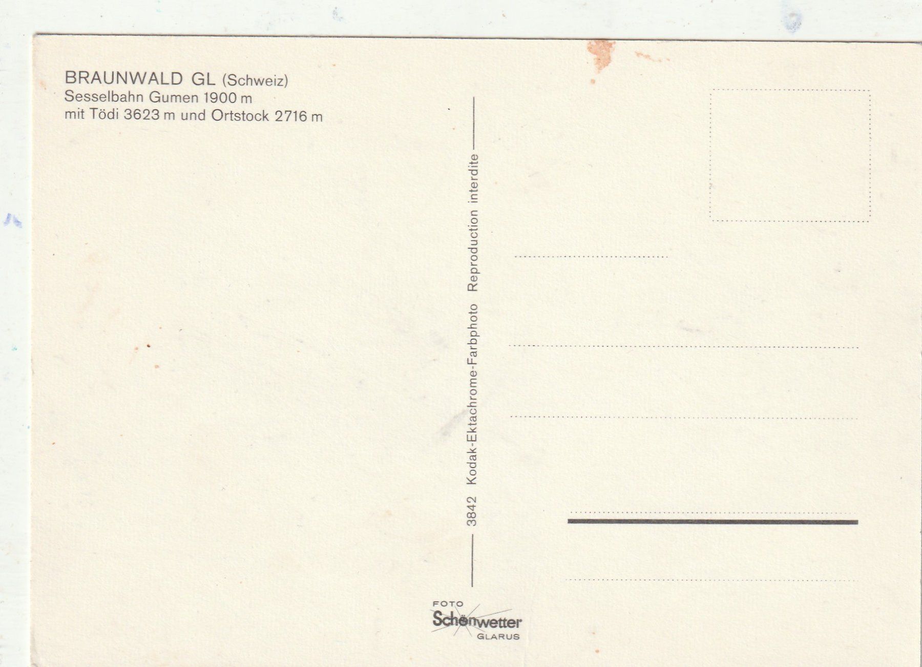 Cartoline postali: Braunwald Skibetrieb – Usato da Lumbrein venduto da made02 1