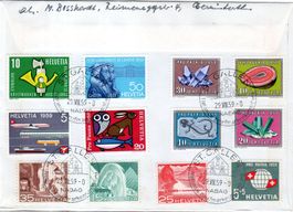 BALLON POSTFLUG NABAG 1959 FRANKATUR BEIDSEITIG - JJ185