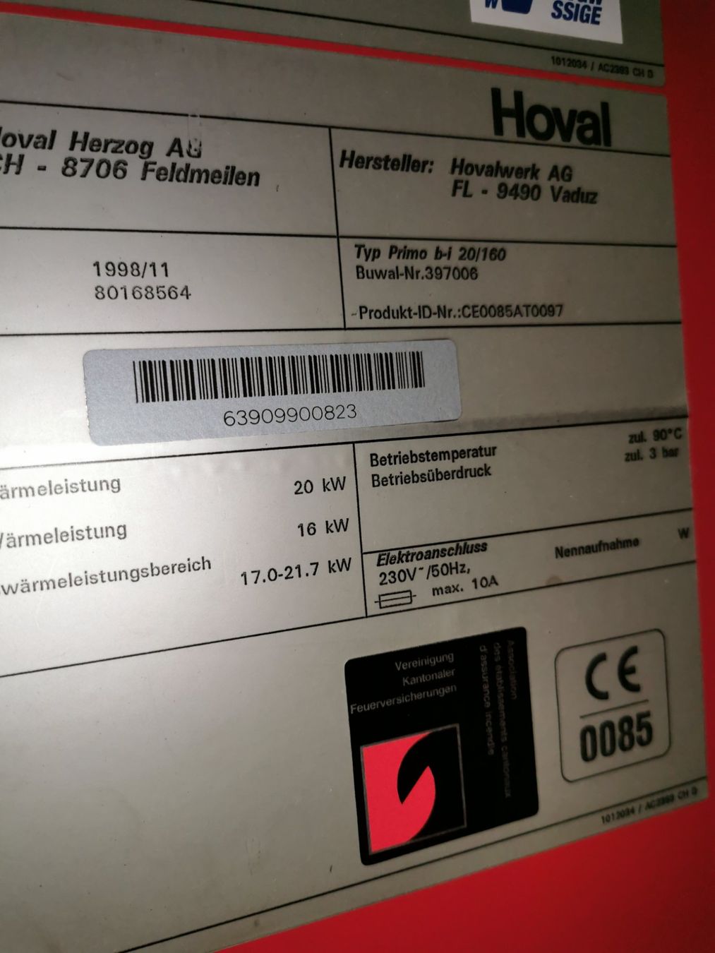 Hoval Heizung: Heizung "Hoval" – Gebraucht aus Oberriet SG von  4