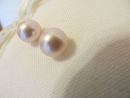 ZUCHTPERLEN-OHRSTECKER BOUTON ROSA 18K GELBGOLD 750 9,5-10mm
