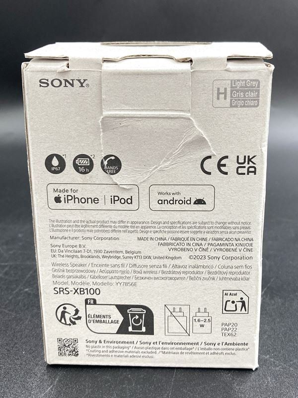 Sony Casse acustiche: SONY | Wireless Speaker | XB100 | Hellgrau – Nuovo (secondo la descrizione) da Wittenbach venduto da Restwert_St-Gallen 1