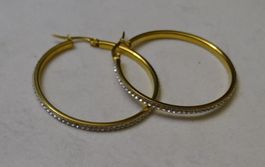 ***TOP** Goldene Ohrringe Creolen mit Strass - Glamour Look!