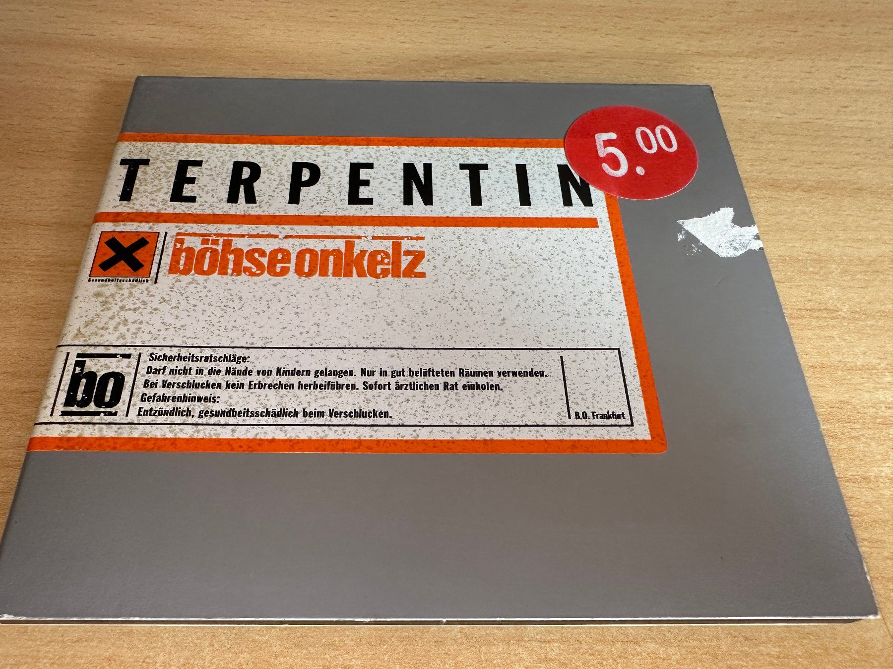 CD: Böhse Onkelz – Terpentin – Usato da Rikon im Tösstal venduto da Alpenmutz