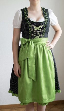 Dirndl Kleid schwarz/grün Grösse 38 neu