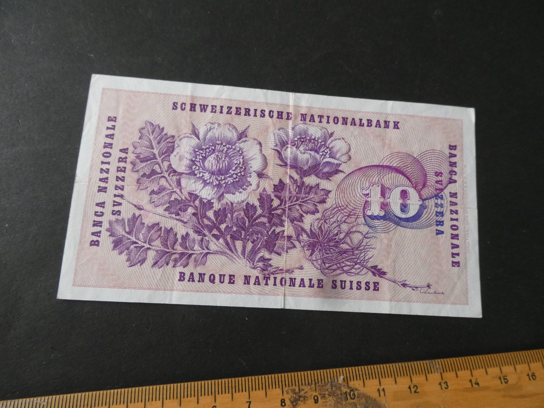 Banconote: Schweiz 1972, 10 Franken – Usato da Hinterforst venduto da Rohusri 1