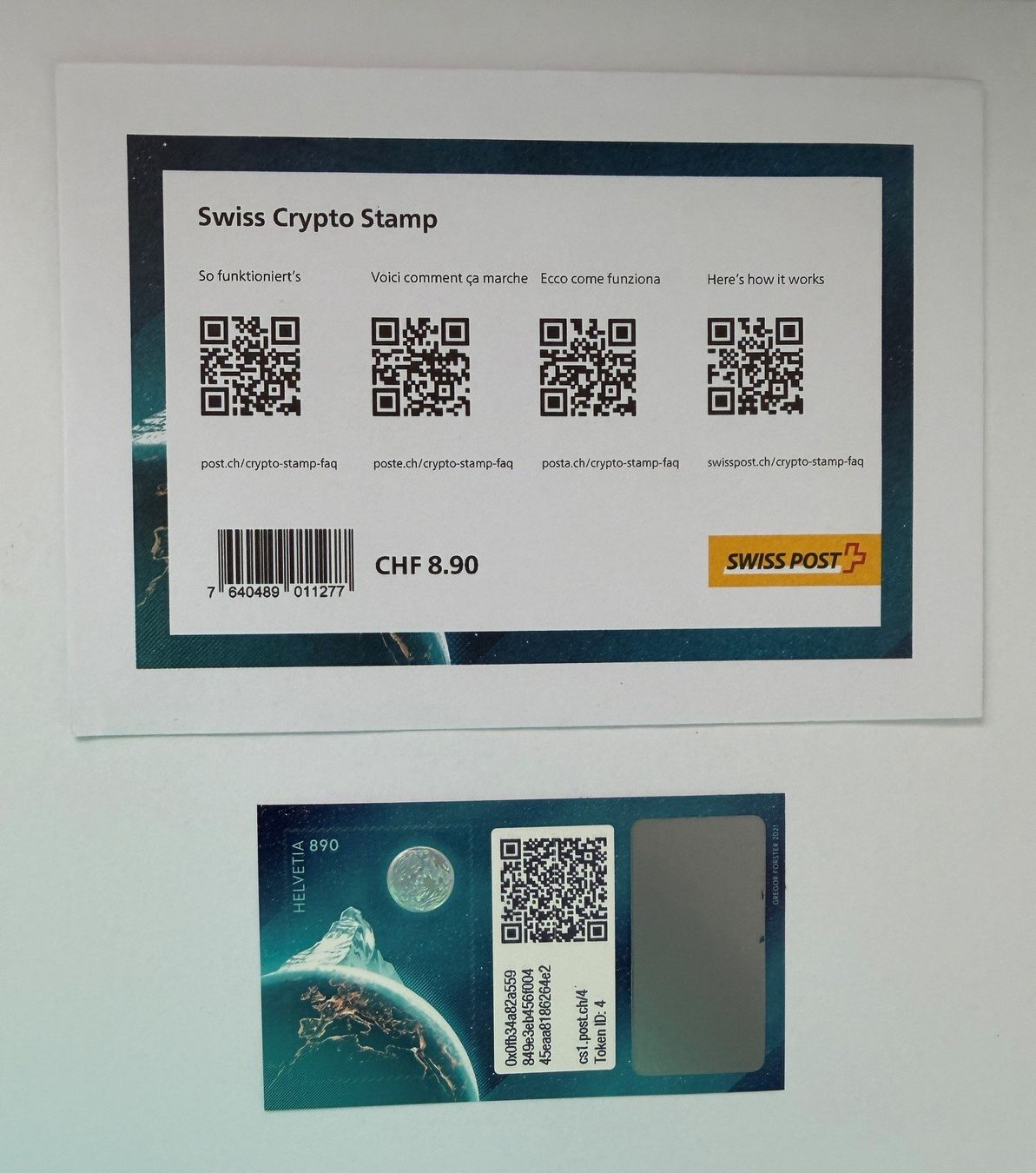 Tutti i francobolli: Swiss Crypto Stamp 1.0 ID: 2 / ID: 4 – Nuovo (secondo la descrizione) da Dietikon venduto da aus-2-hand 1