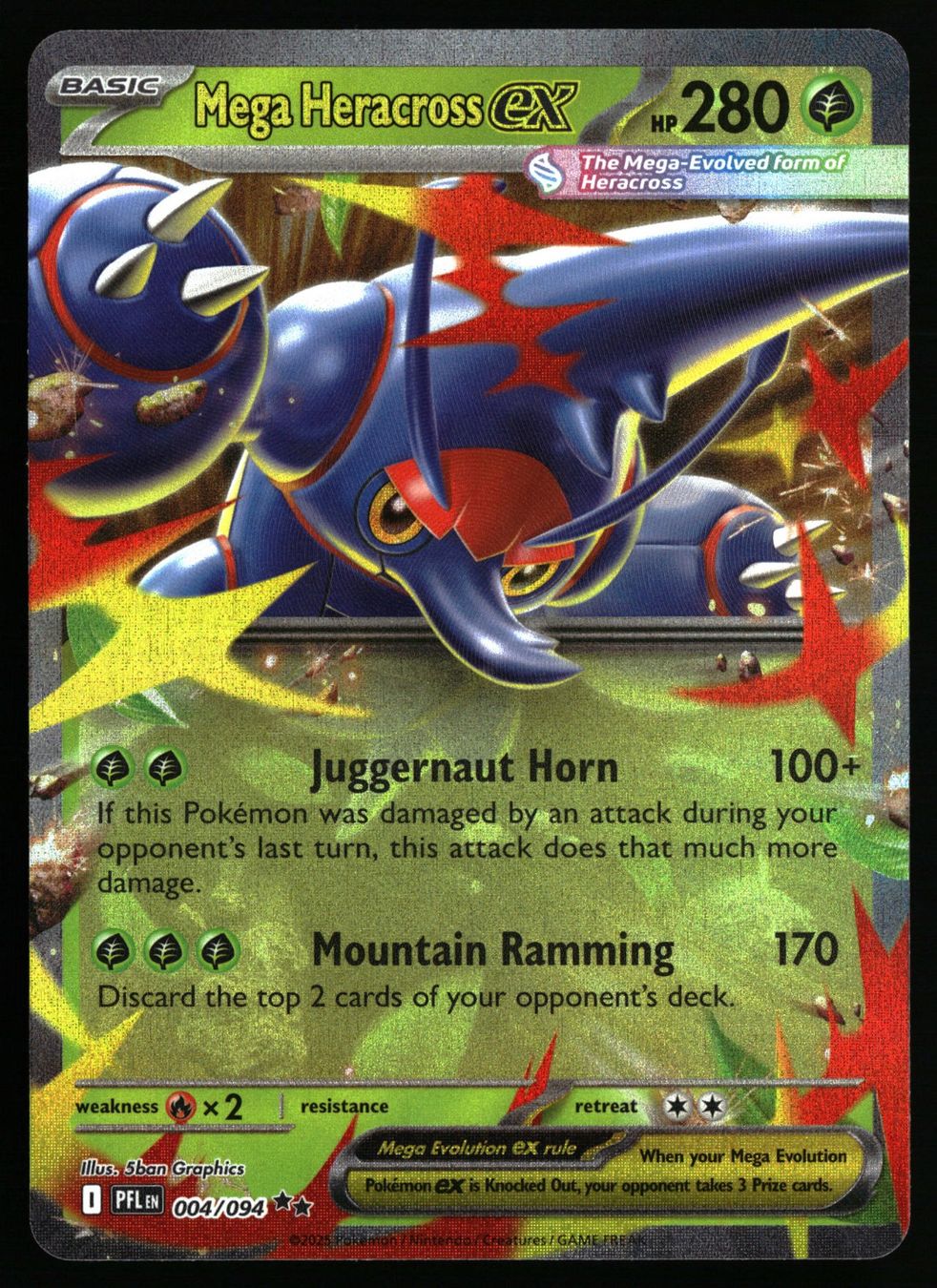 Pokémon Sammelbilder & Trading cards: Mega Heracross ex #4 Pokemon Phantasmal Flames – Gebraucht aus Feuerthalen von Plazatoys