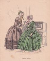 MODE, BIEDERMEIER, KLAVIER, LITHOGRAPHIE 1843