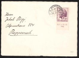 1946, Pestalozzi auf Karte, FDC