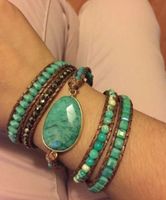 📌 Armband aus Natursteinen und Leder [NEU]