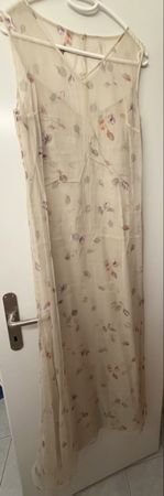 Seidenkleid beige transparent mit InnenkleidGr. S ungetrage