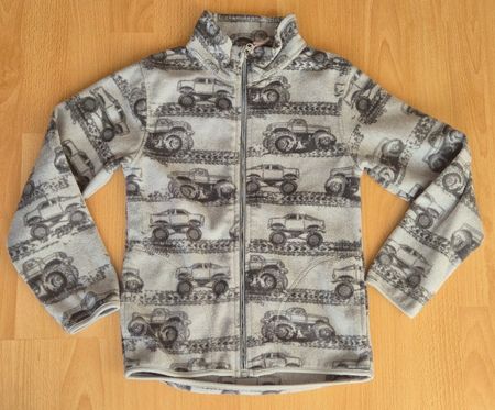 Warme Fleecejacke mit Monstertrucks, Grösse 128