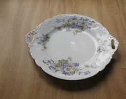 antike Platte Teller Feilchen Margariten Porzellan