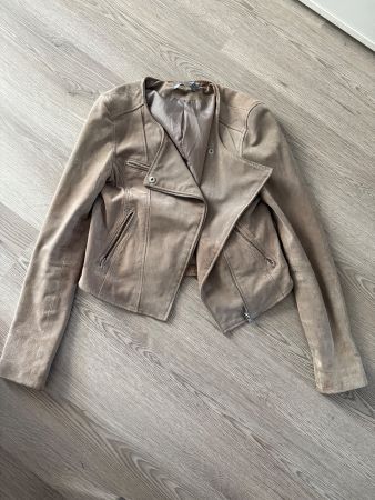 Damen Wildlederjacke beige/taupe Grösse XS guter Zustand