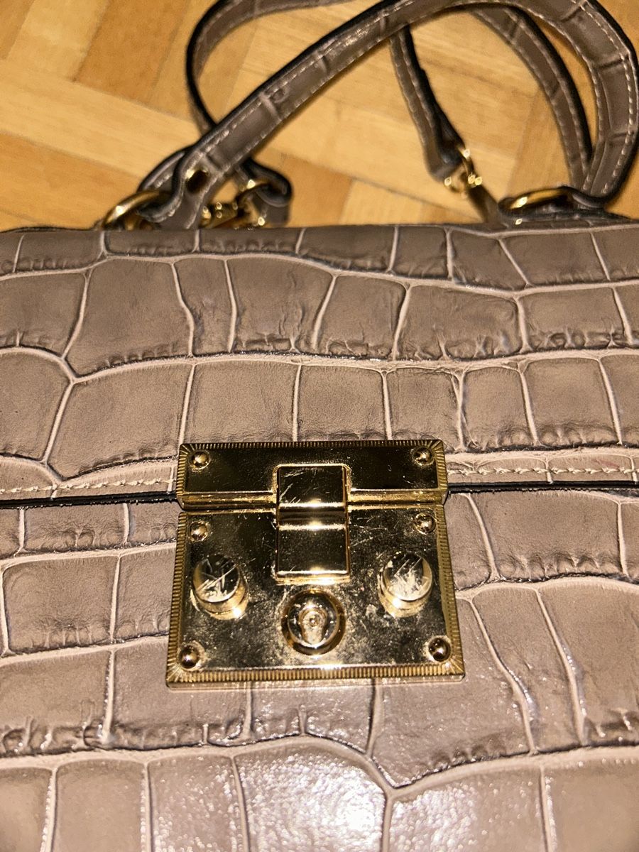 Borse da donna: Lederhandtasche in Kroko-Optik, braun – Nuovo (secondo la descrizione) da Uster venduto da julijules 2