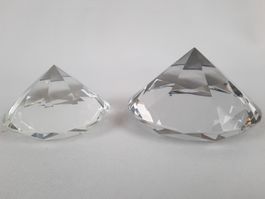 2 Glasdiamanten weiss
