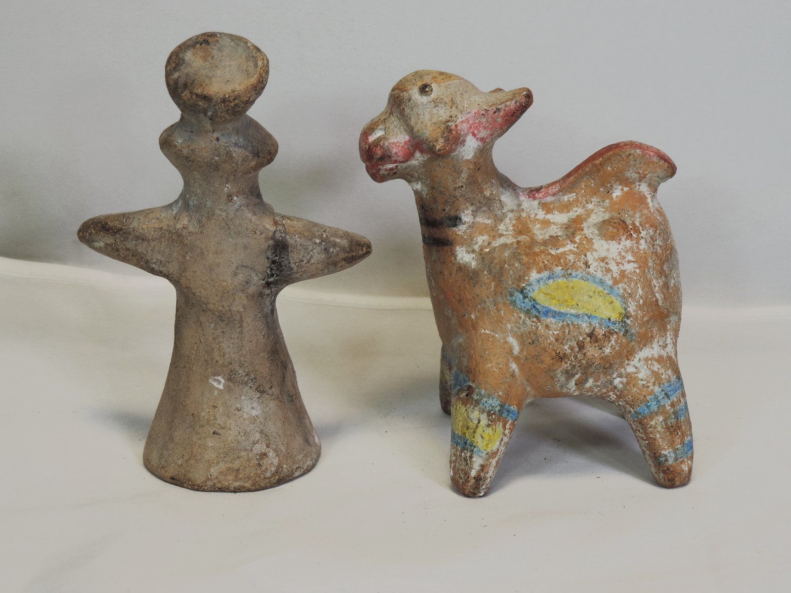 Statuette: 2 alte oder antike Figuren aus Terracotta, Südamerika, Inka – Usato da Duggingen venduto da doogbua 2