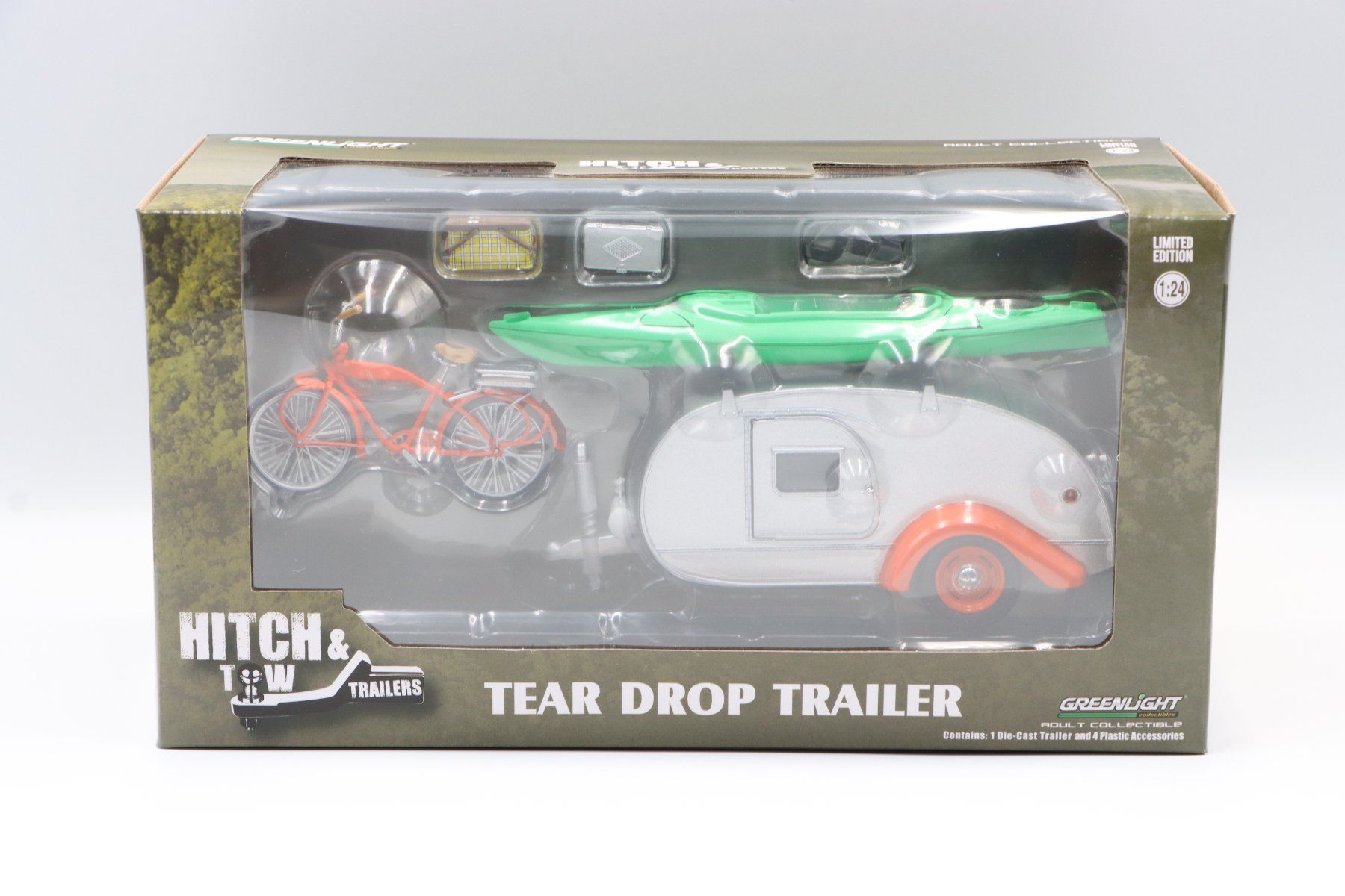 Modellini d'auto: Teardrop Wohnwagen 1947 1:24 Greenlight – Nuovo e nell'imballaggio originale da Bühl b.Aarberg venduto da modelldiecast