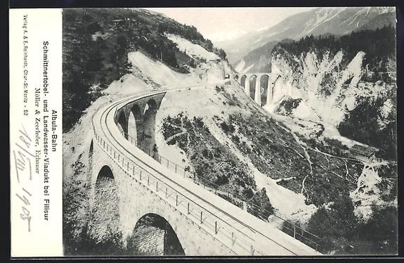 Ansichtskarten: Filisur /Albula-Bahn, Schmittnertobel- u – Gebraucht aus Berlin von bartko-reher