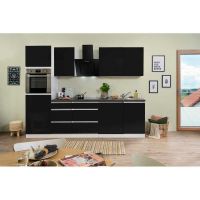014 Küchenzeile Küchenblock 280cm SW/GL - Küche Einbauküche