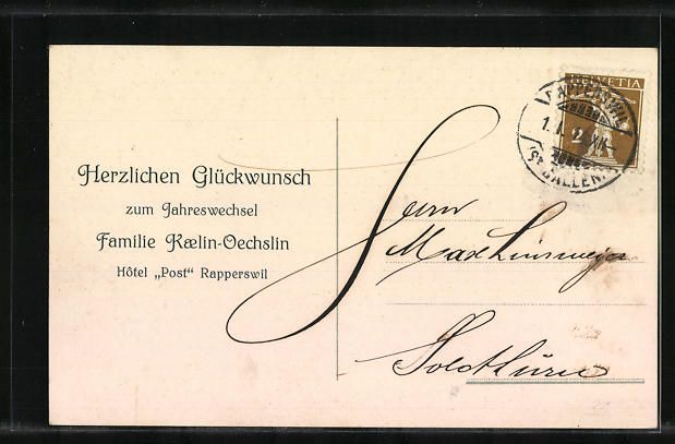 Cartes postales: Rapperswil, Hotel Restaurant Post - Stra – D'occasion à Berlin par bartko-reher 1