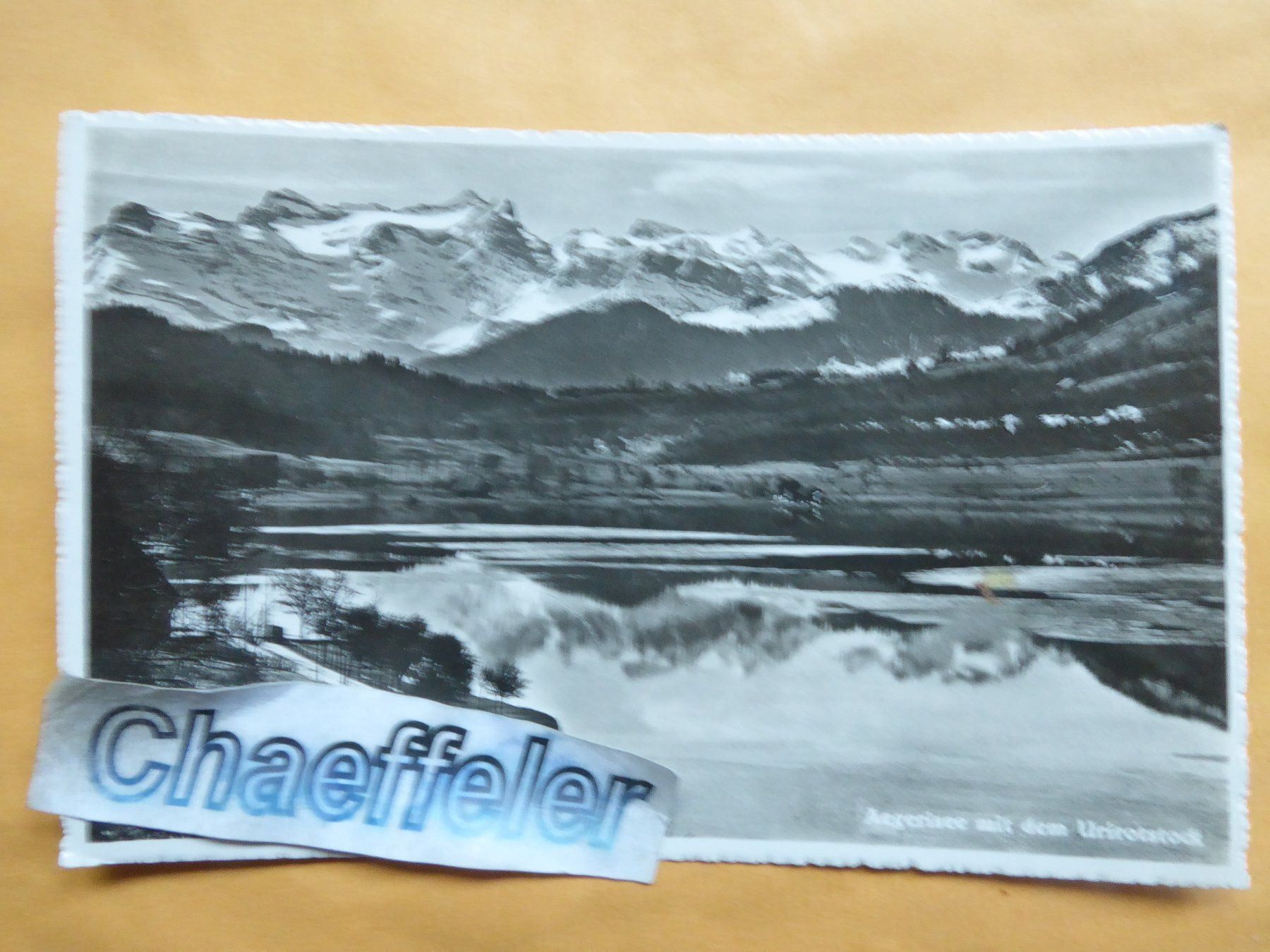 Ansichtskarten: 1946  Aegerisee mit dem Urirotstock – Gebraucht aus Zürich von Chaeffeler
