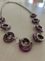 NEU! Silberne Kette mit lila Ringen